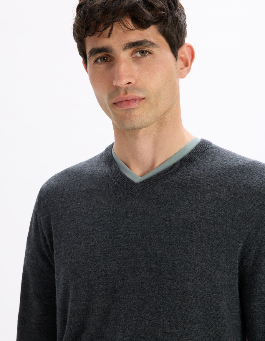 pullover mit v-ausschnitt 100 merinowolle