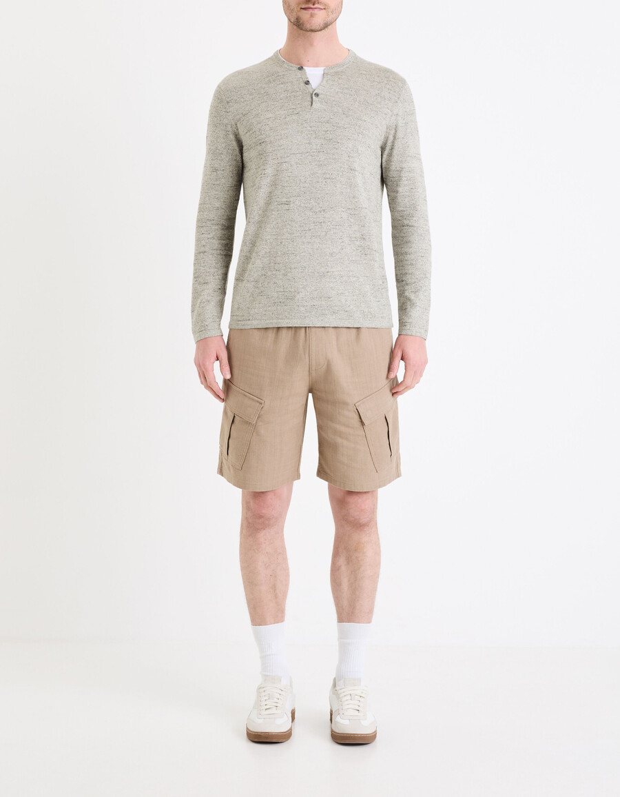 henley-pullover aus baumwollmischgewebe