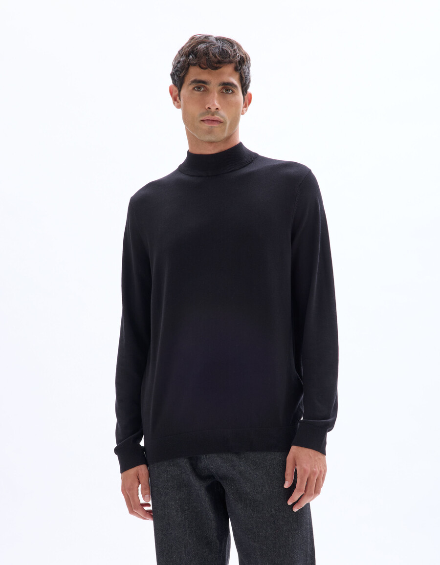 jerseypullover mit hohem kragen