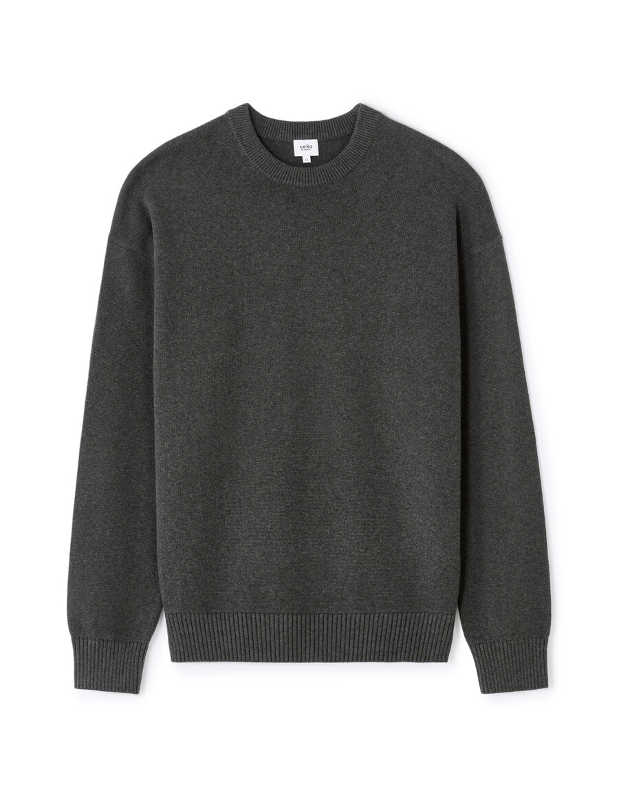 oversized-pullover mit rundhalsausschnitt 100 baumwolle