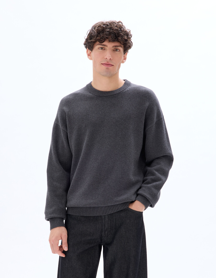 oversized-pullover mit rundhalsausschnitt 100 baumwolle