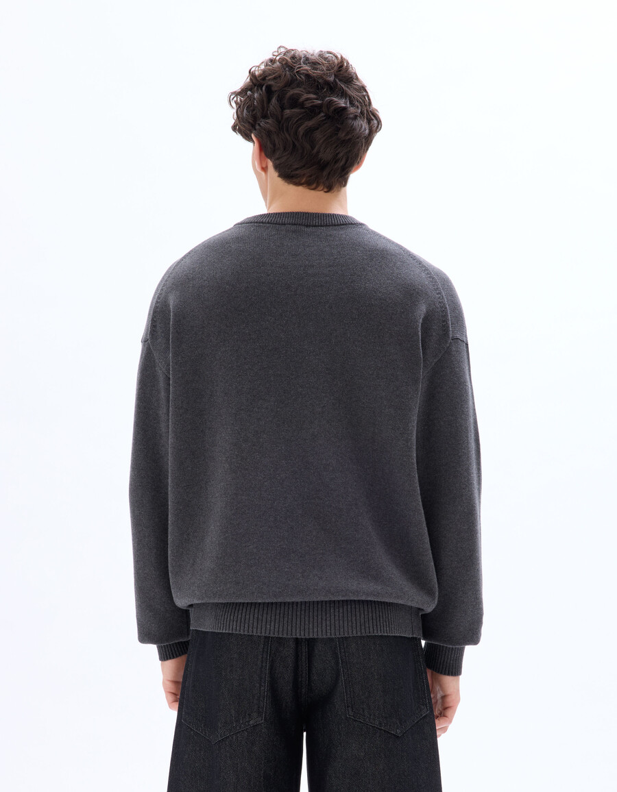 oversized-pullover mit rundhalsausschnitt 100 baumwolle