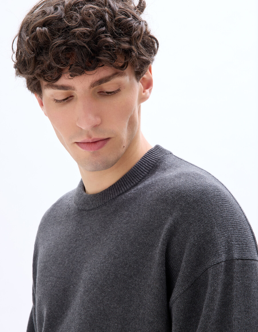 oversized-pullover mit rundhalsausschnitt 100 baumwolle