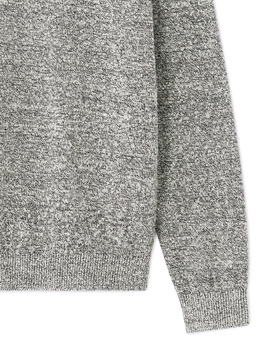 zweifarbiger pullover aus leinenmischung mit rundhalsausschnitt