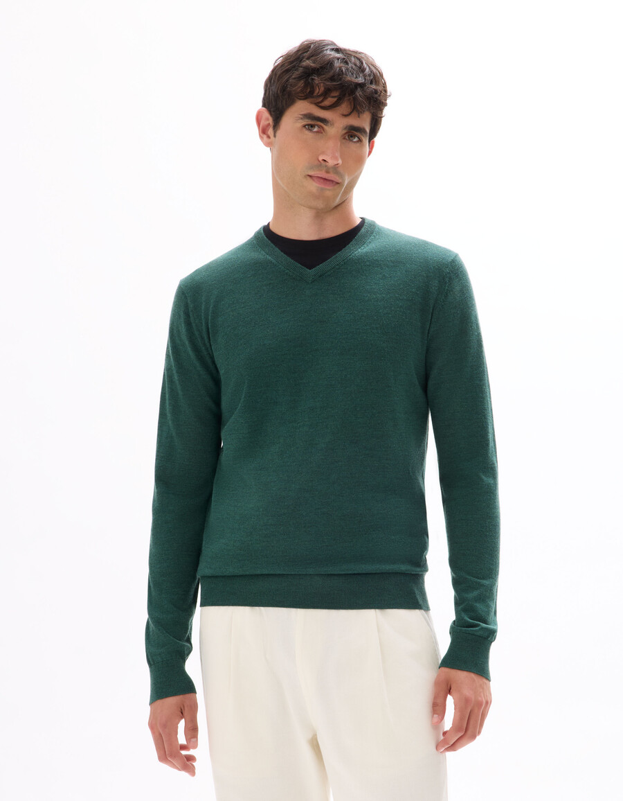 pullover mit v-ausschnitt 100 merinowolle