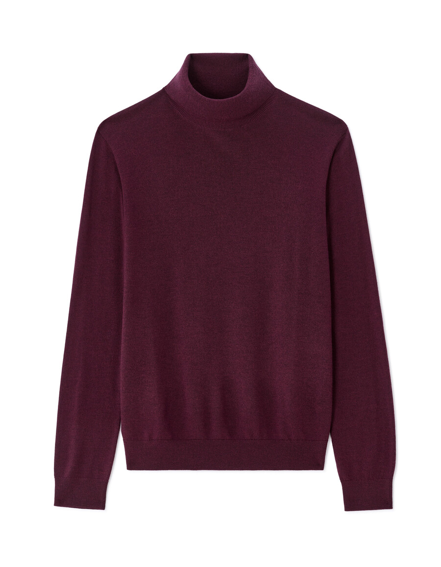 schmal geschnittener rollkragenpullover 100 merinowolle