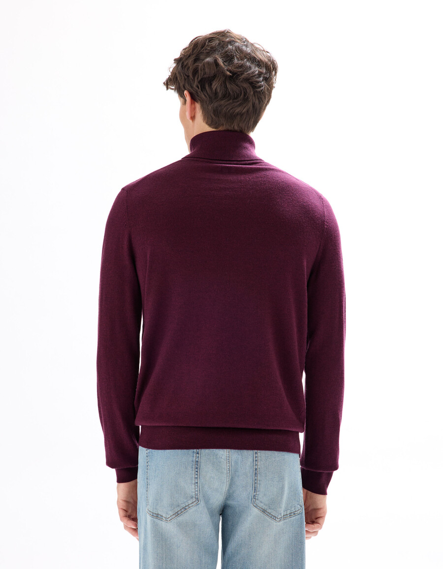 schmal geschnittener rollkragenpullover 100 merinowolle