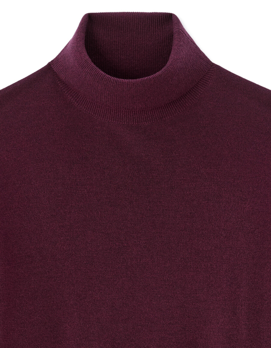 schmal geschnittener rollkragenpullover 100 merinowolle