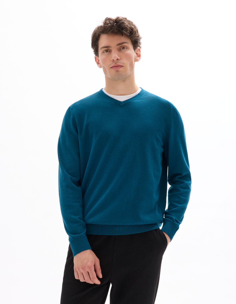 pullover mit v-ausschnitt 100 baumwolle