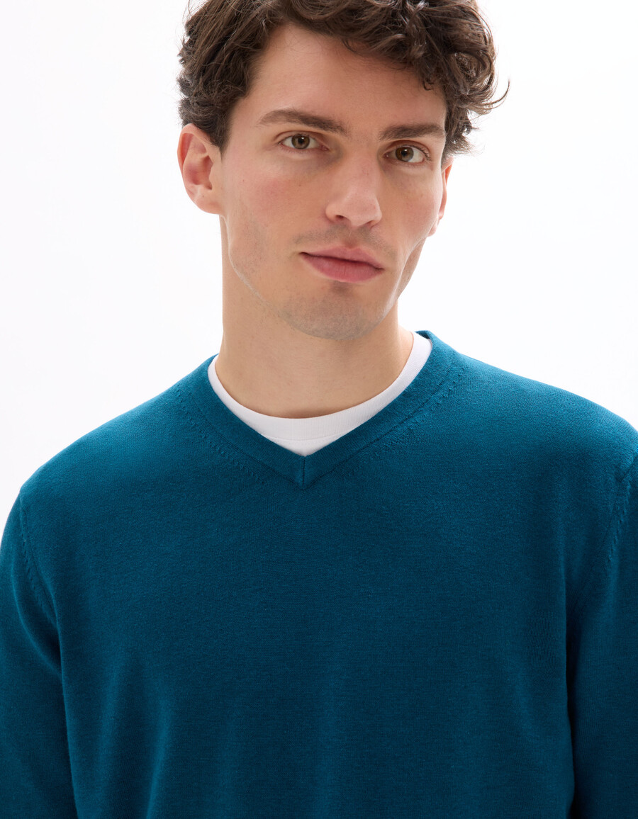 pullover mit v-ausschnitt 100 baumwolle