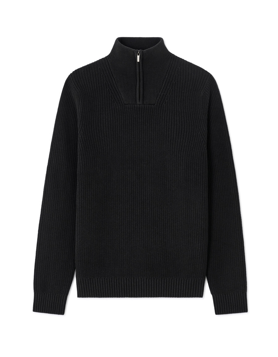 normal geschnittener pullover mit reißverschluss am kragen 100 baumwolle