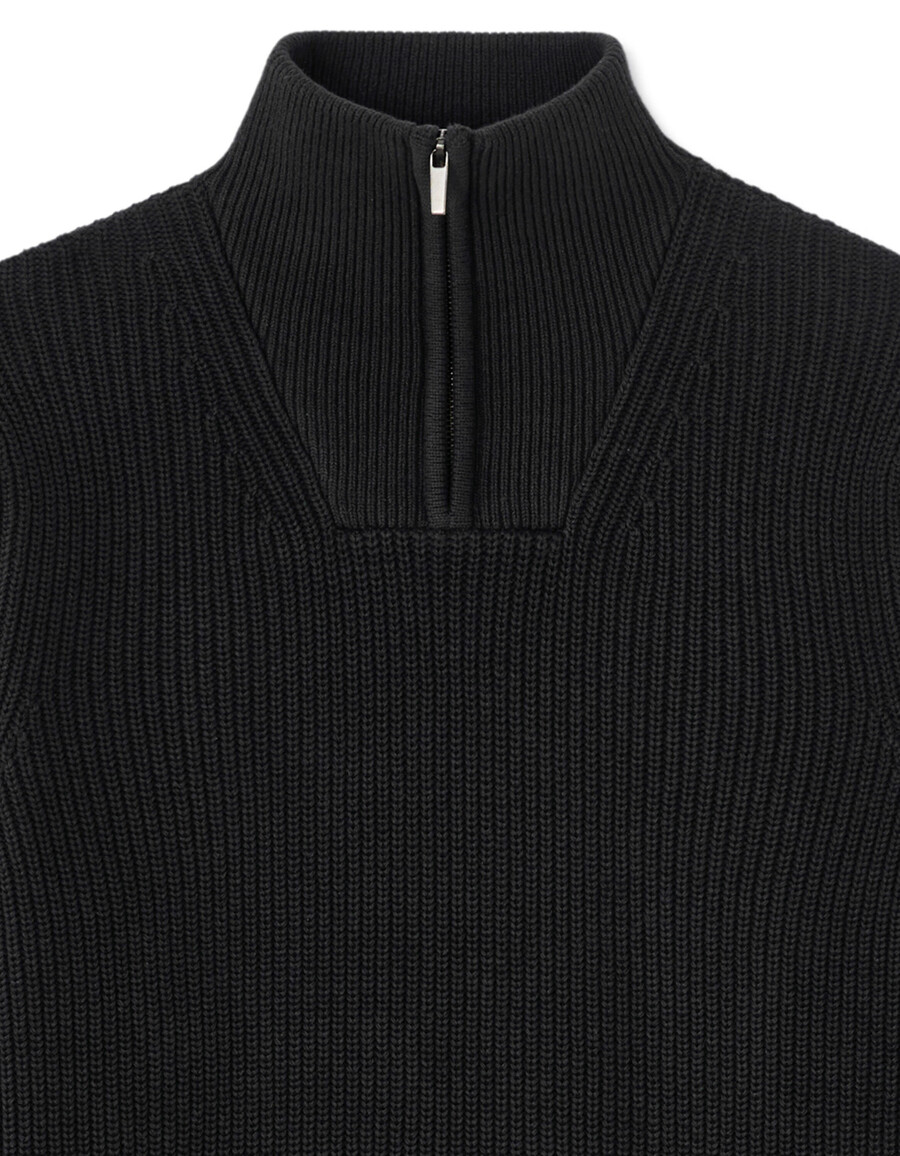 normal geschnittener pullover mit reißverschluss am kragen 100 baumwolle