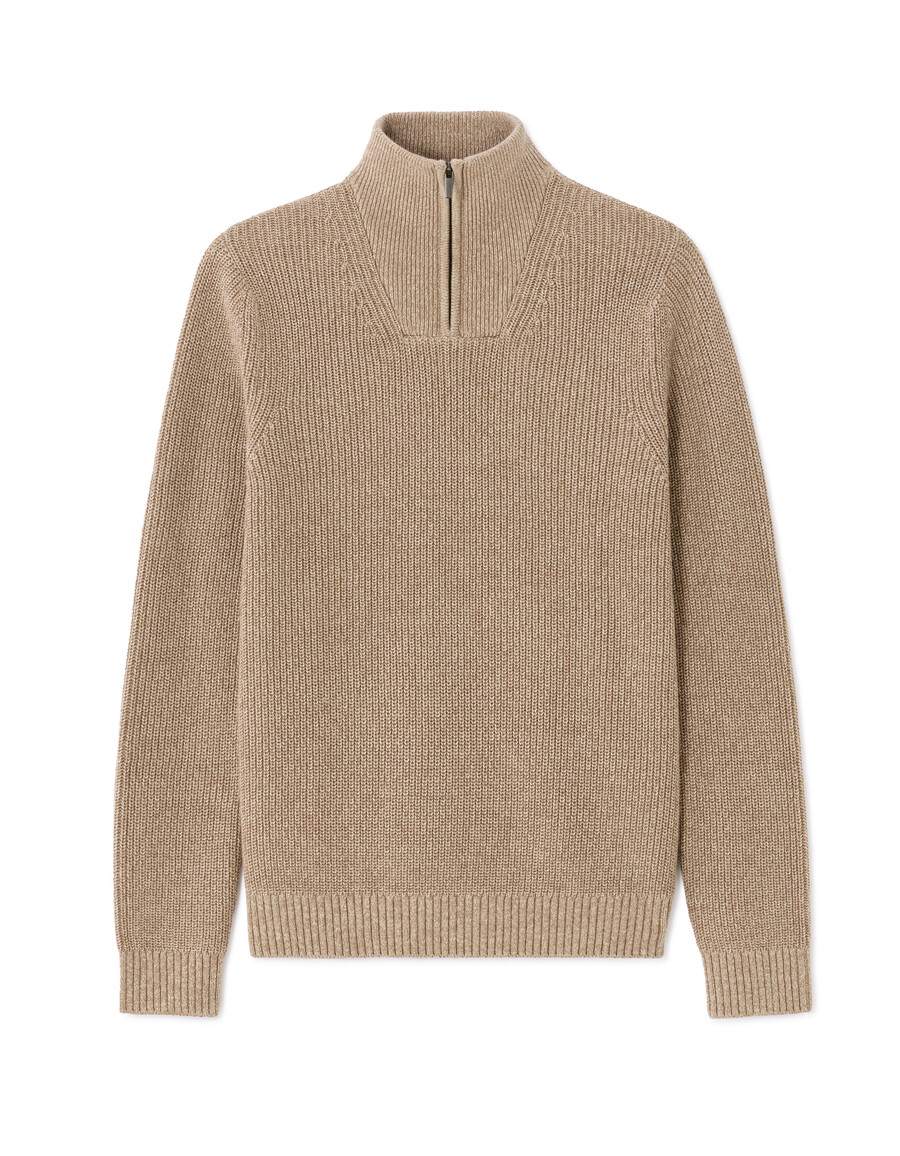 regulärer pullover mit reißverschlusskragen 100 baumwolle
