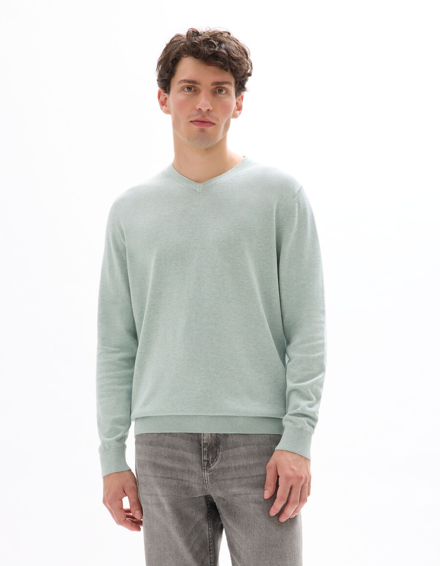 pullover mit v-ausschnitt 100 baumwolle
