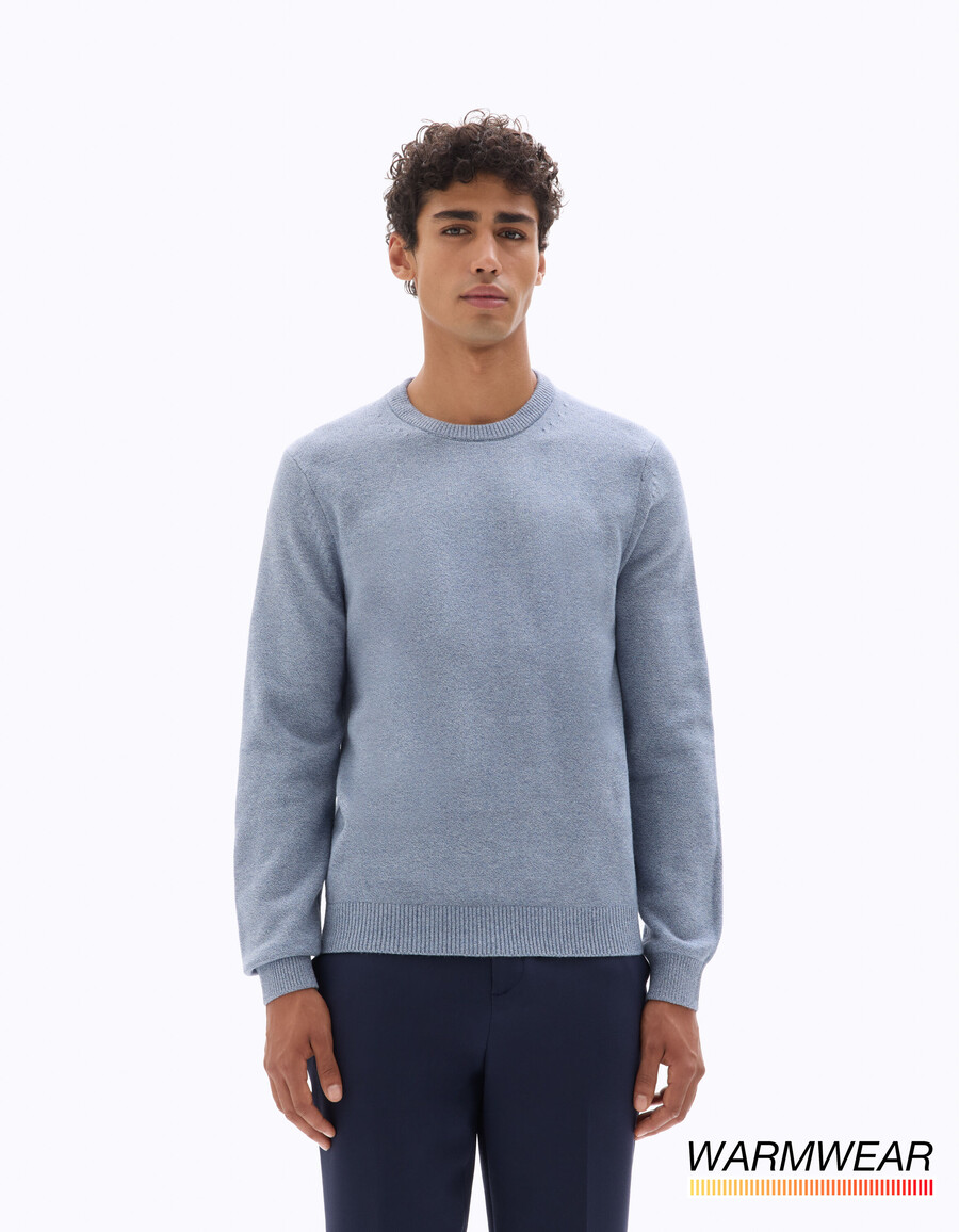 thermolite rundhals-sweater meliert