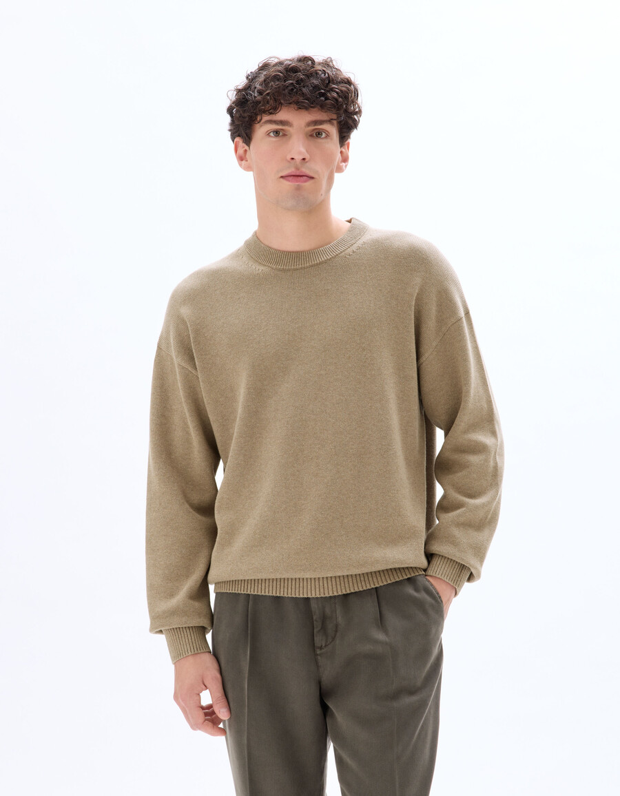 oversized-pullover mit rundhalsausschnitt 100 baumwolle