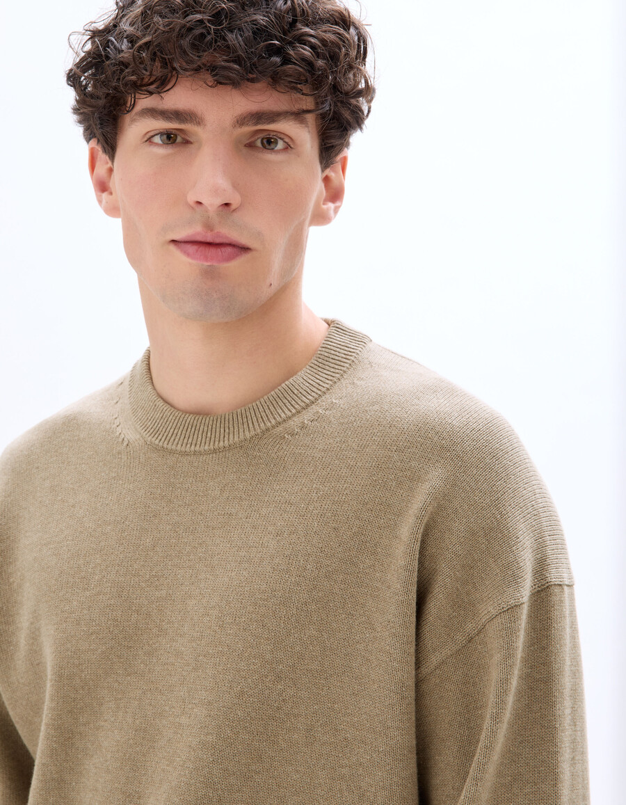 oversized-pullover mit rundhalsausschnitt 100 baumwolle