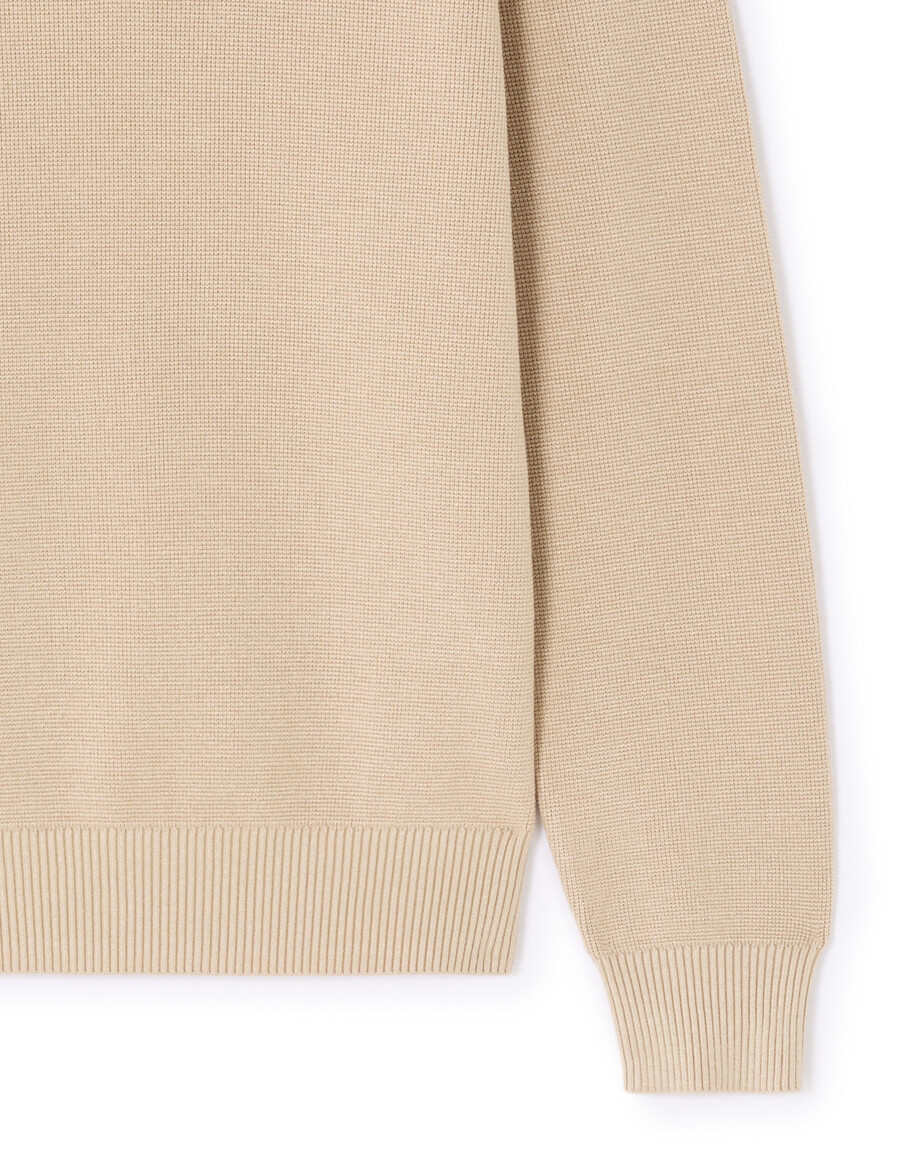 polopullover mit waffelstruktur und reißverschluss