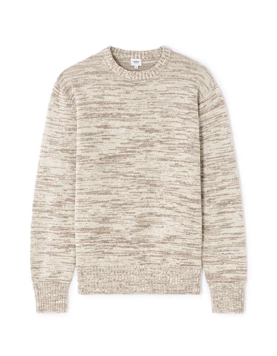 rundhalspullover aus 100 chenille-baumwolle