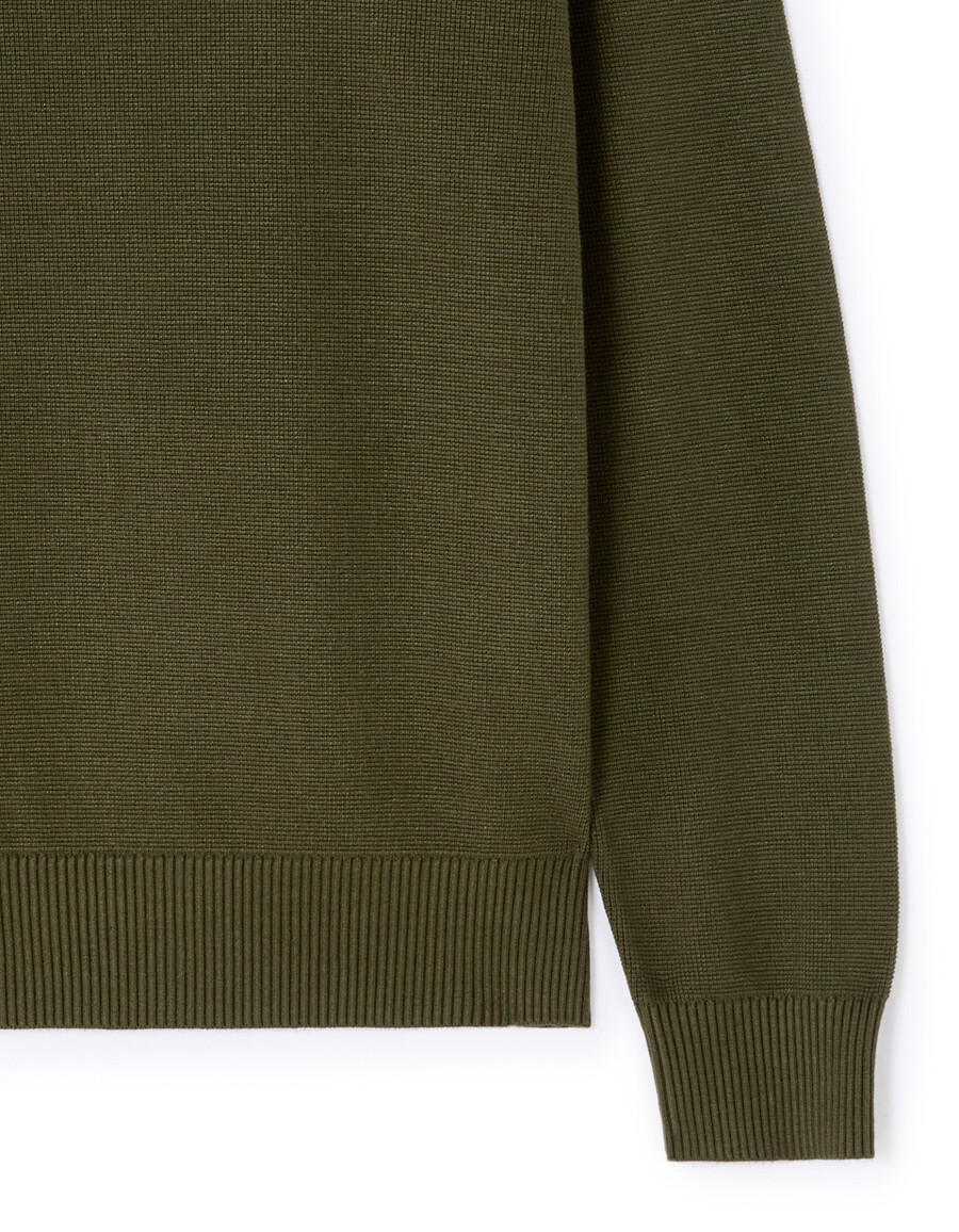 polopullover mit waffelmuster und reißverschluss