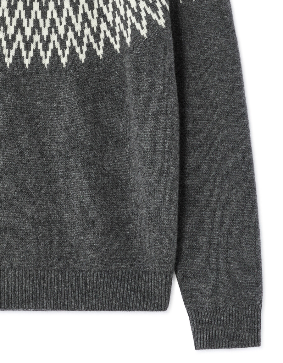 jacquard-pullover aus wollmischung