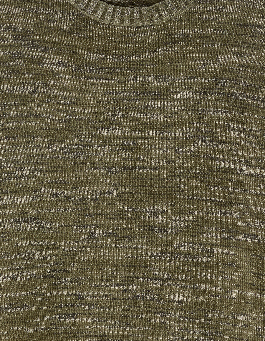 rundhalspullover aus 100 chenille-baumwolle