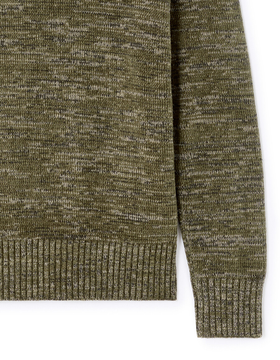 rundhalspullover aus 100 chenille-baumwolle
