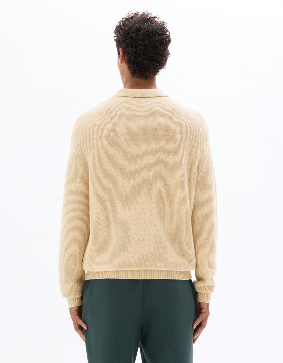 lässiger kraus rechts gestrickter pullover aus wollmischung