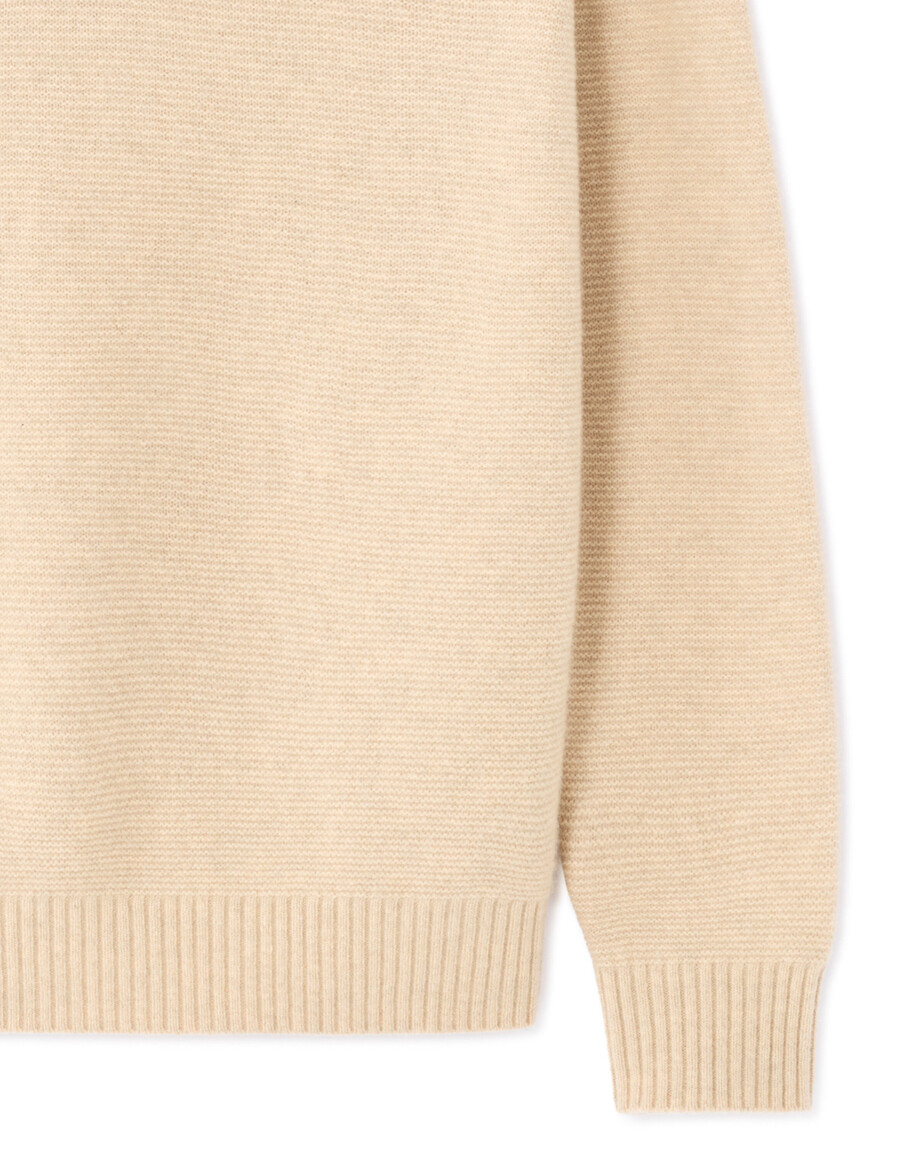 lässiger kraus rechts gestrickter pullover aus wollmischung