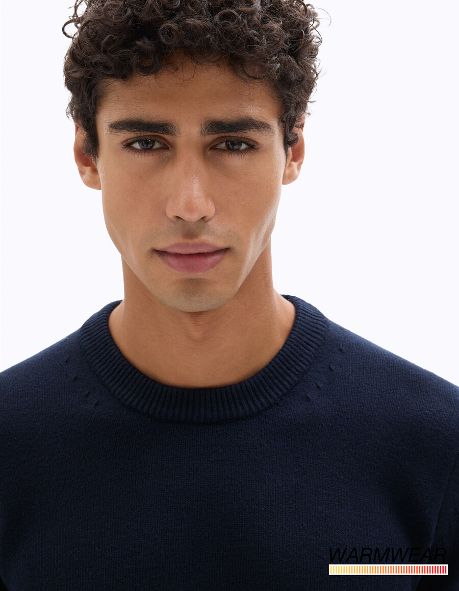 thermolite rundhals-sweater meliert