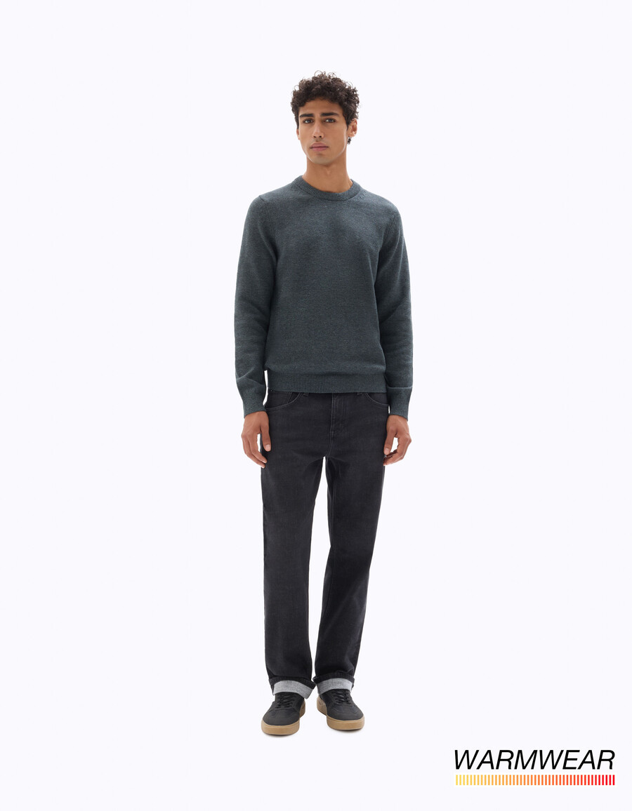thermolite rundhals-sweater meliert