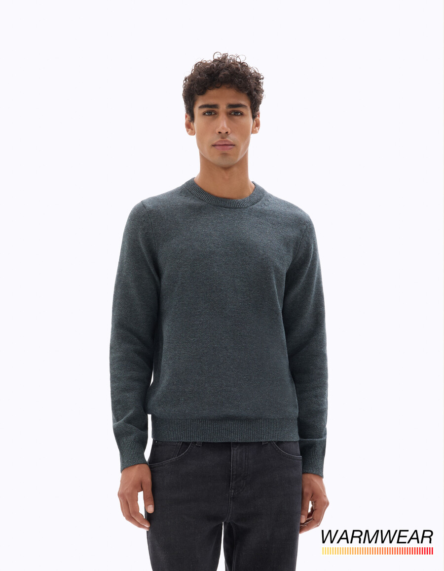 thermolite rundhals-sweater meliert
