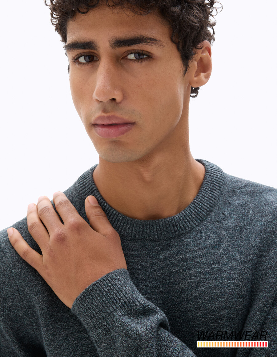thermolite rundhals-sweater meliert