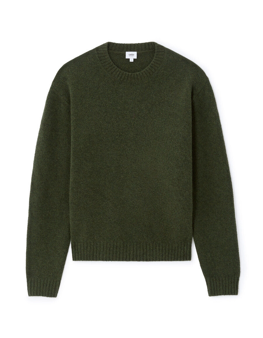 frottee-pullover aus wollmischung