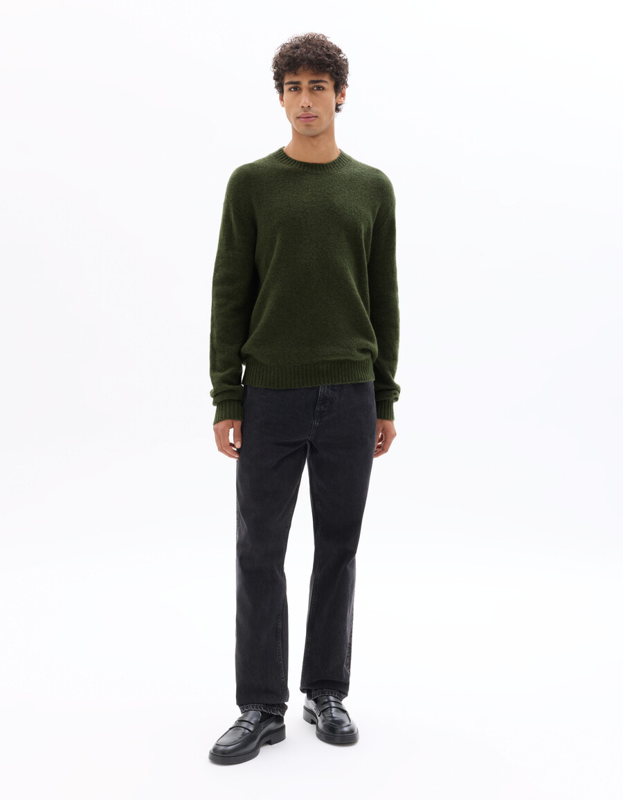 frottee-pullover aus wollmischung