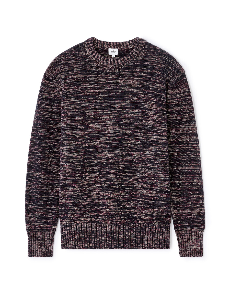 rundhalspullover aus 100 chenille-baumwolle