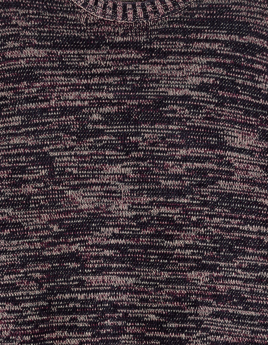 rundhalspullover aus 100 chenille-baumwolle