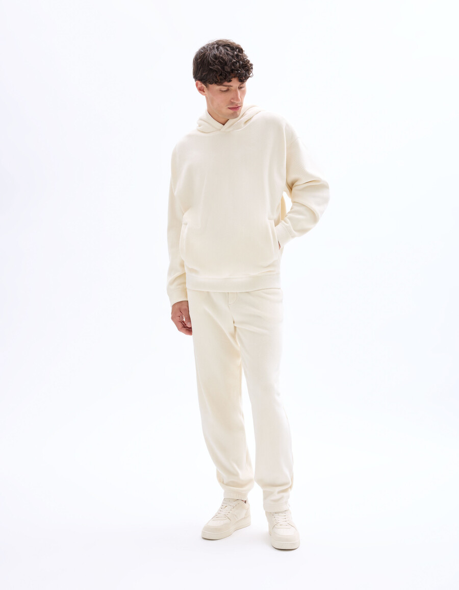 übergroßer samt-kapuzenpullover