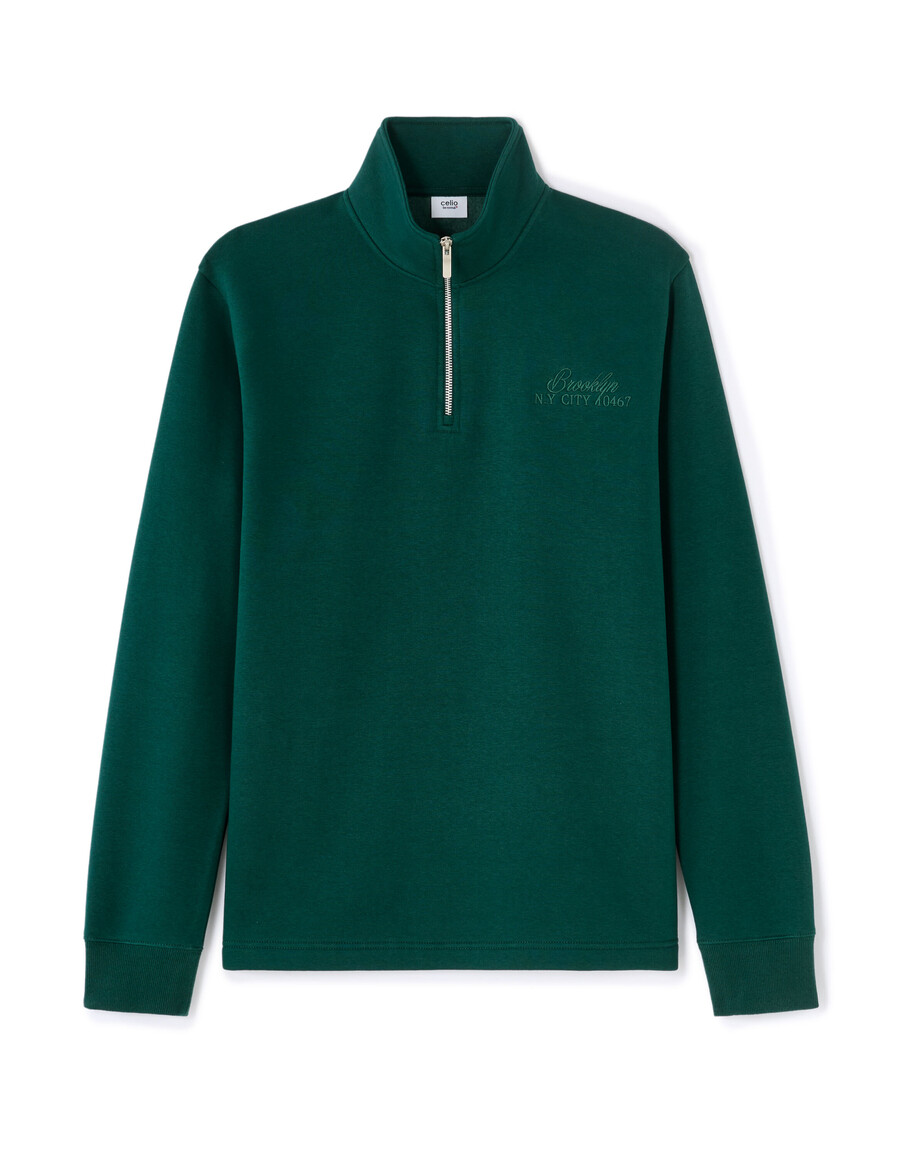 sweatshirt in regulärer passform mit besticktem truckerkragen