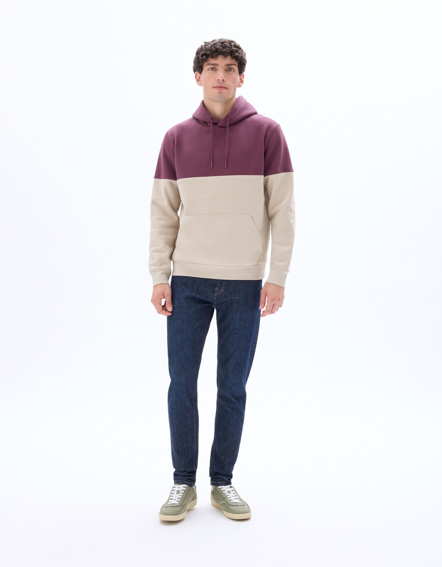 kapuzenpullover mit farbblock-design