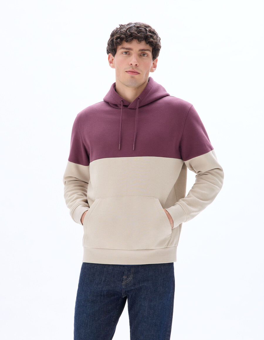 kapuzenpullover mit farbblock-design