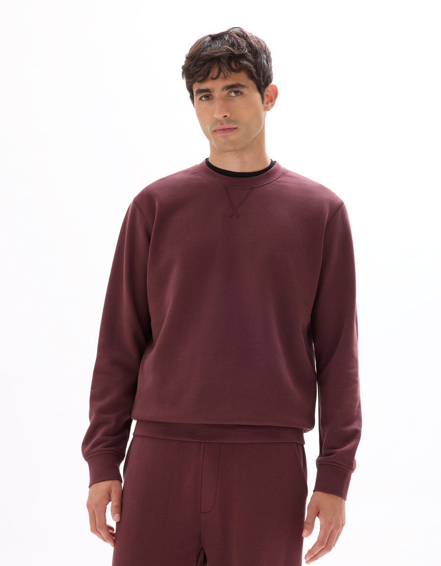 normales rundhals-sweatshirt aus 100 baumwolle