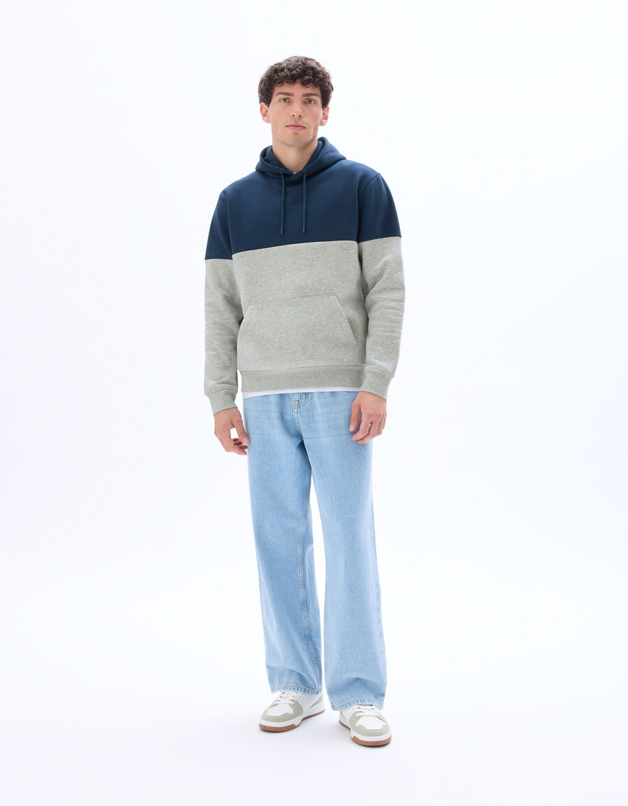 kapuzenpullover mit farbblock-design in regulärer passform