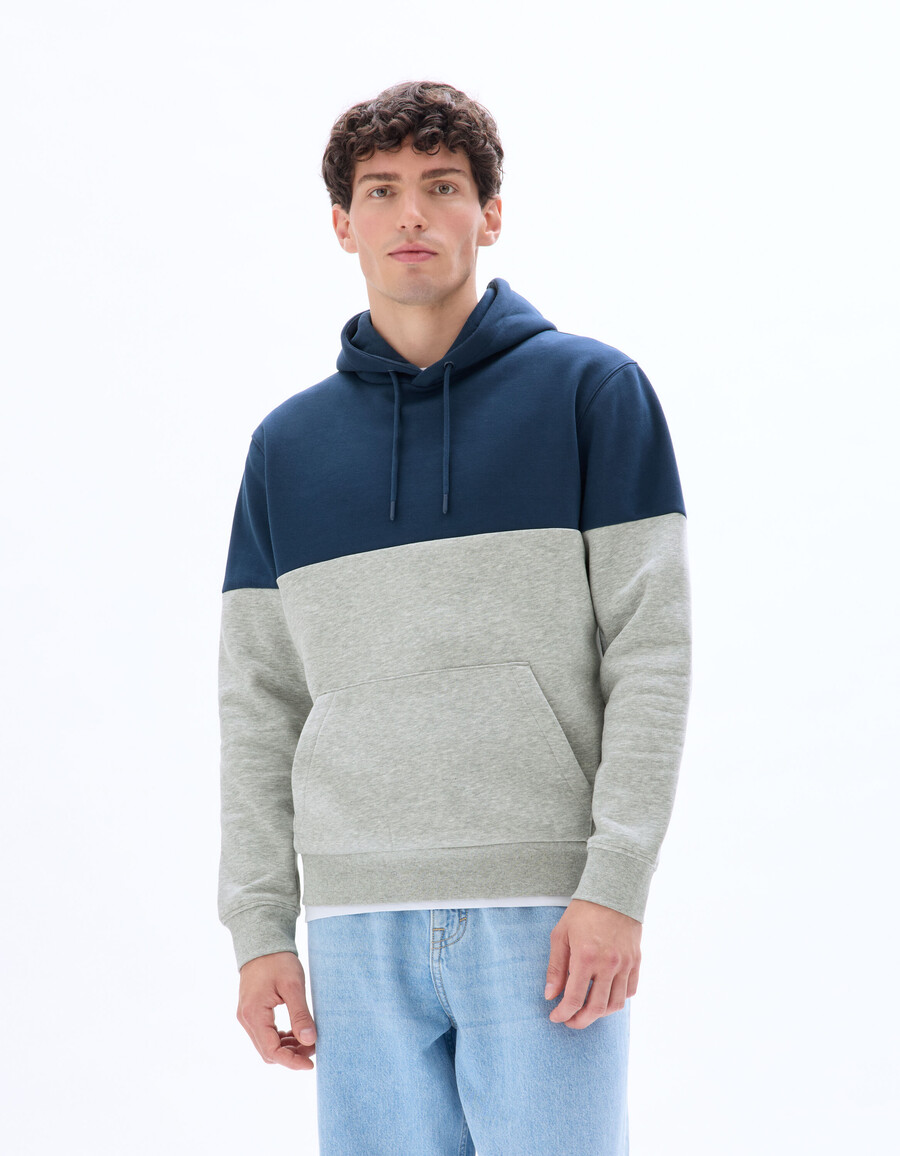 kapuzenpullover mit farbblock-design in regulärer passform