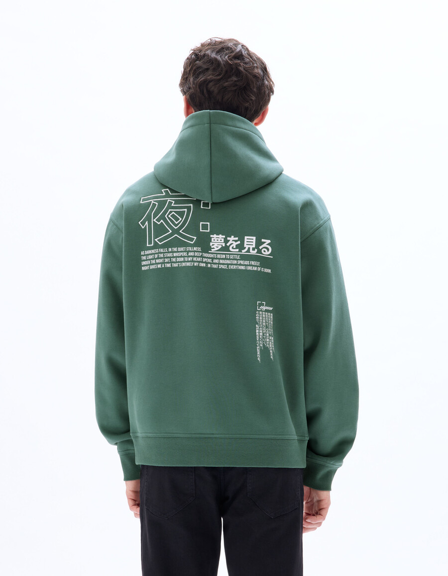 oversized kapuzenpullover mit asiatischem muster