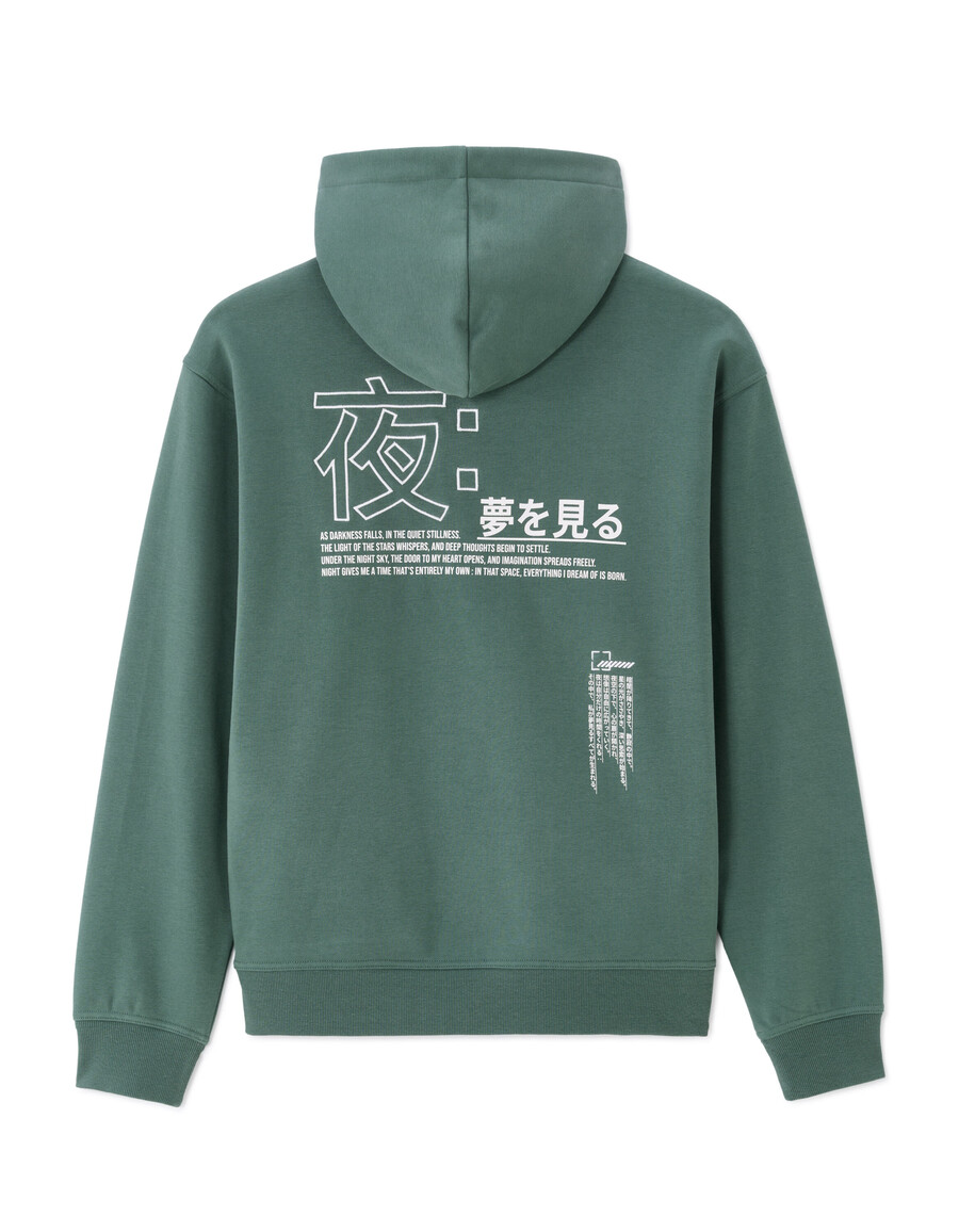 oversized kapuzenpullover mit asiatischem muster