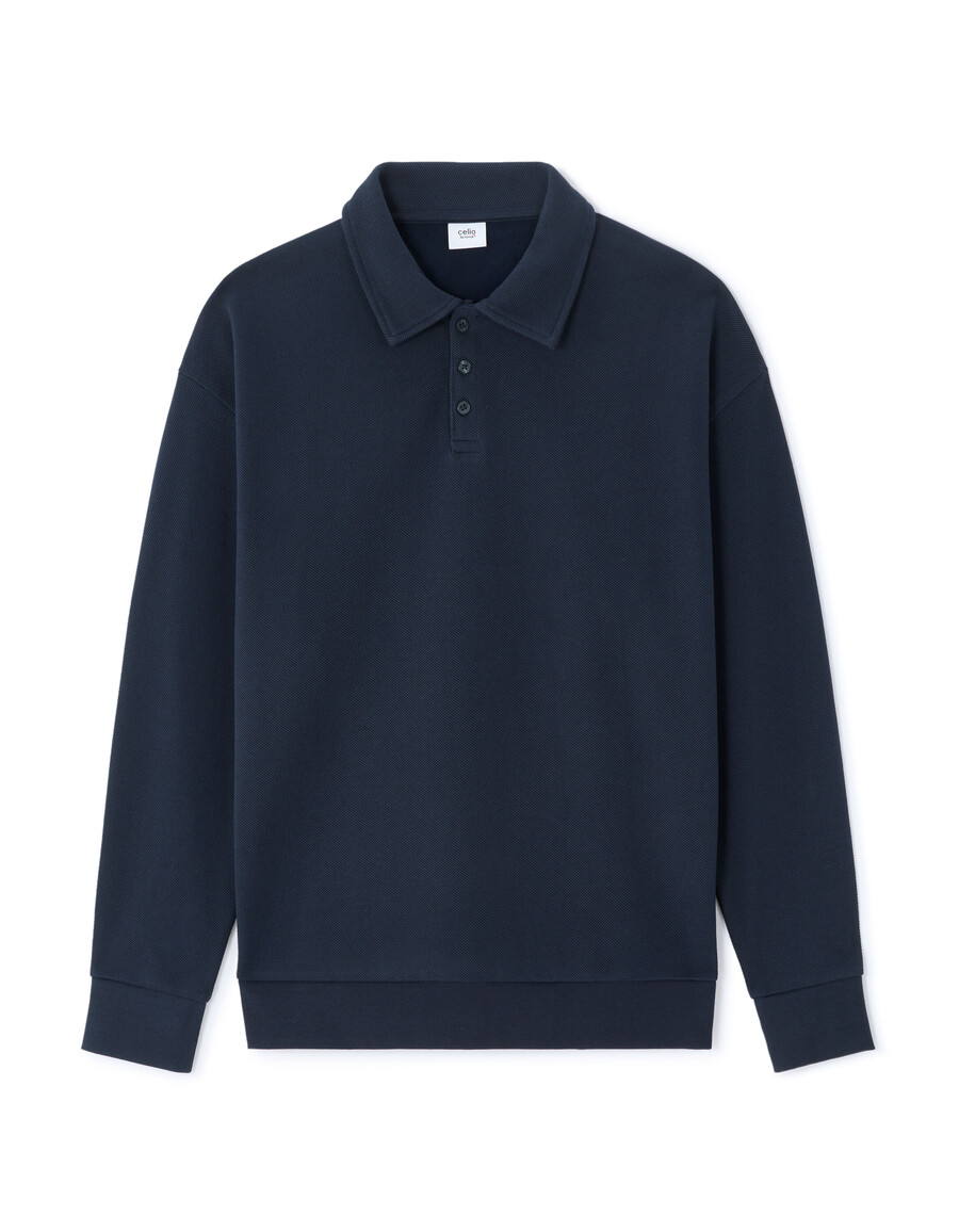 regular piqué polo-sweatshirt