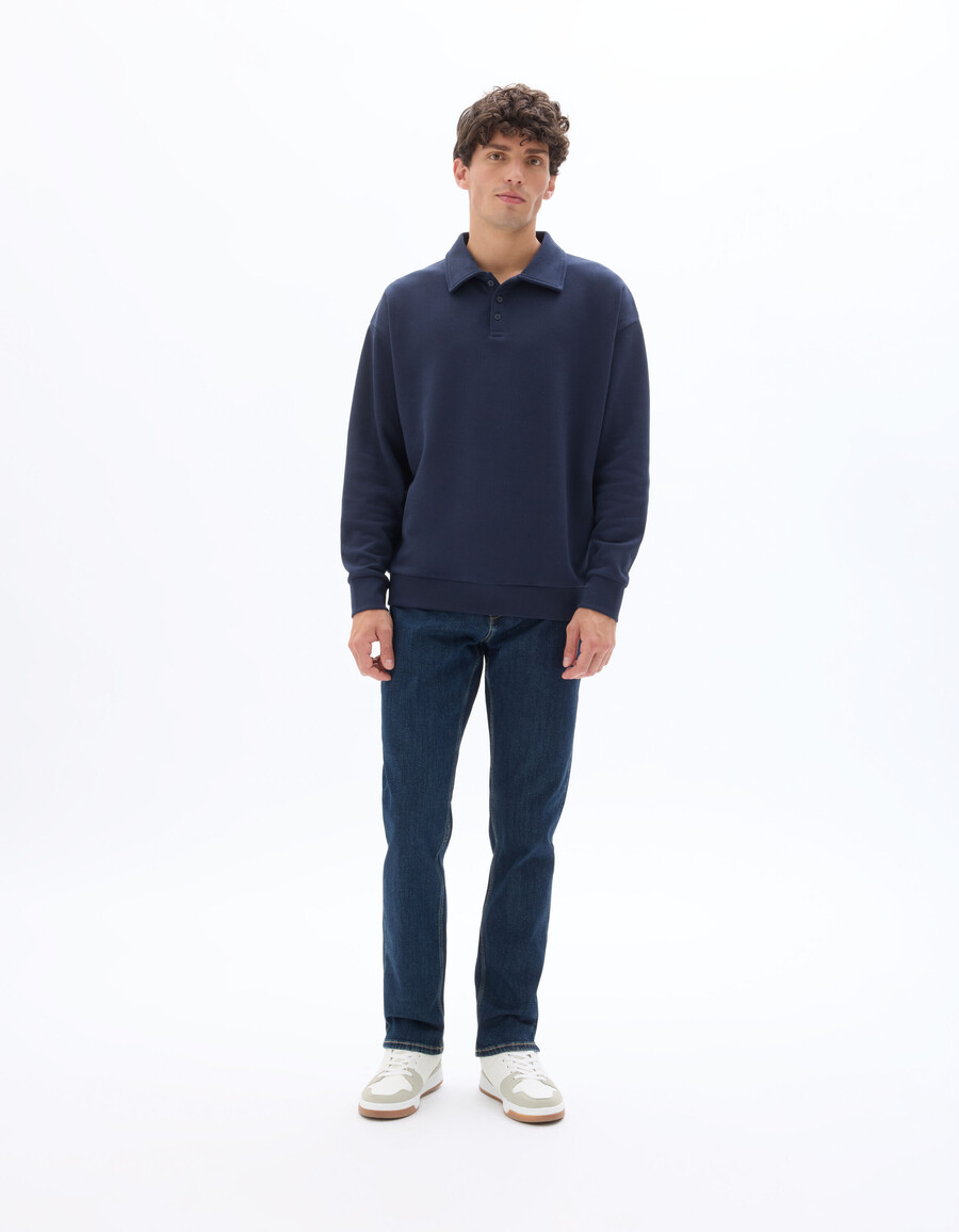 regular piqué polo-sweatshirt