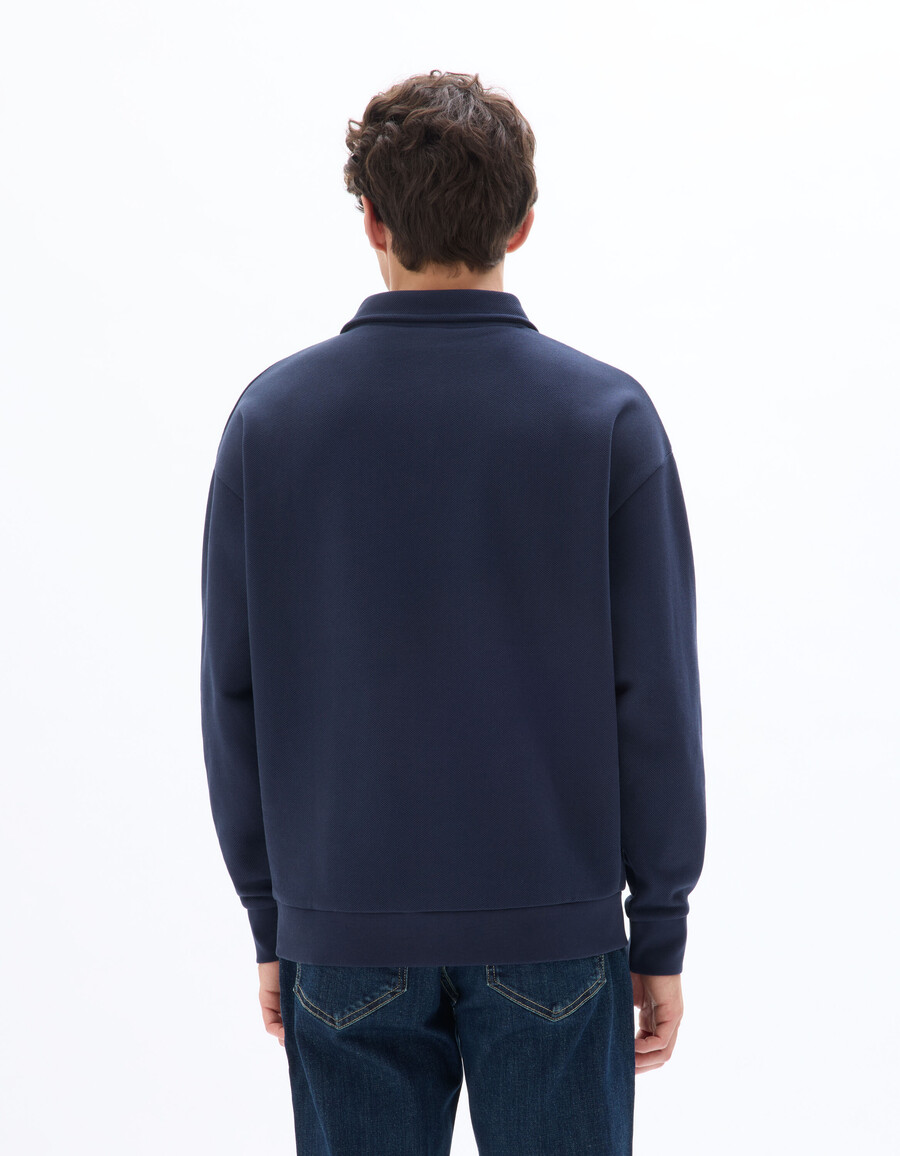 regular piqué polo-sweatshirt