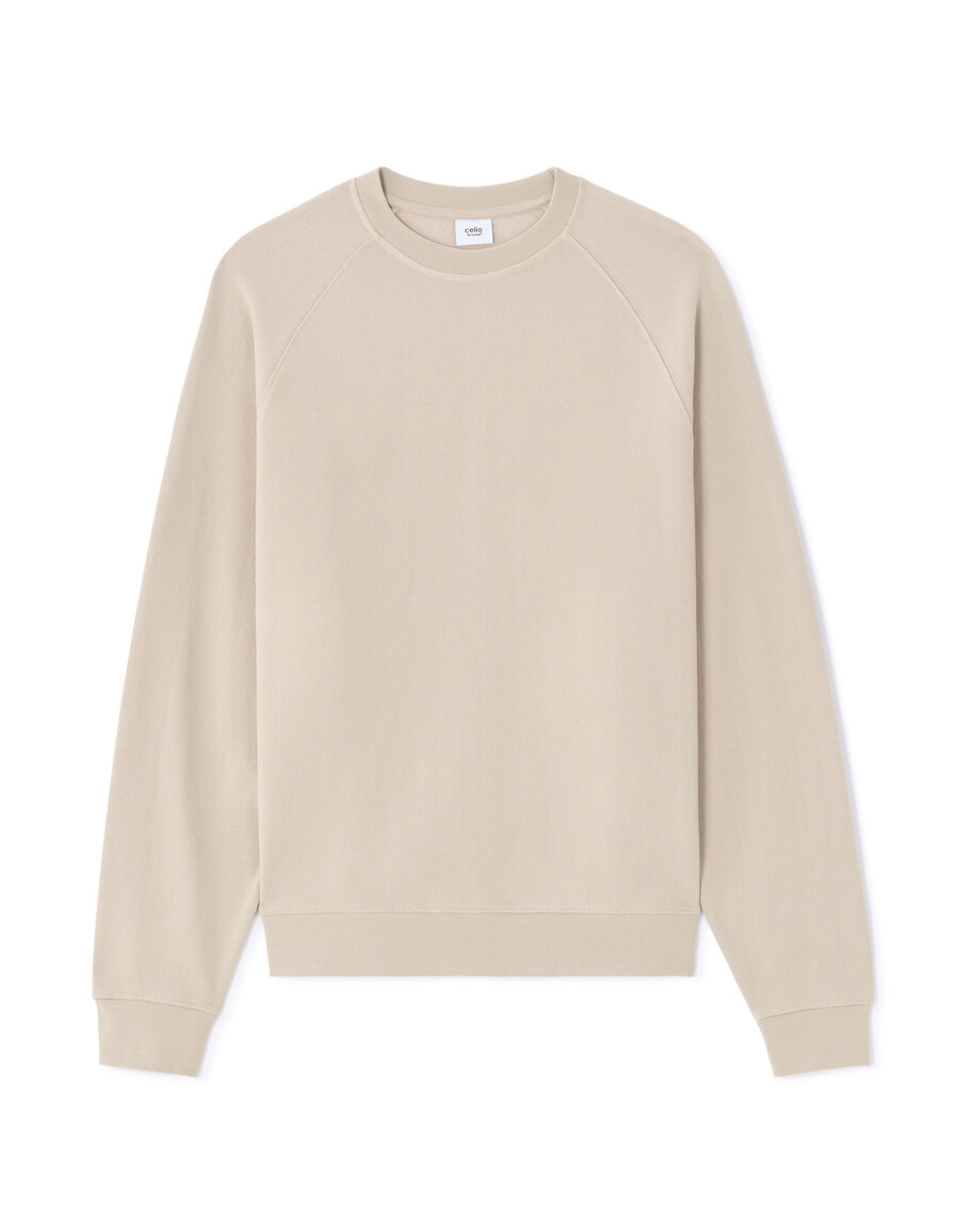 oversized piqué rundhals-sweatshirt